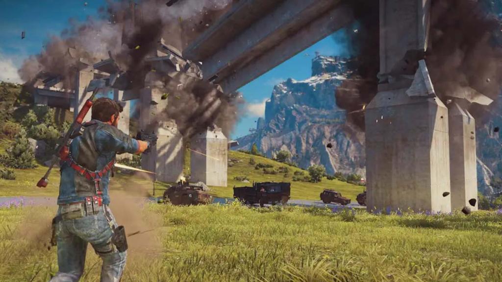 Casually destroying a bridge in Just Cause 3