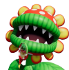 A Piranha Plant with a sun-like ring of petals around its head and giant white teeth 