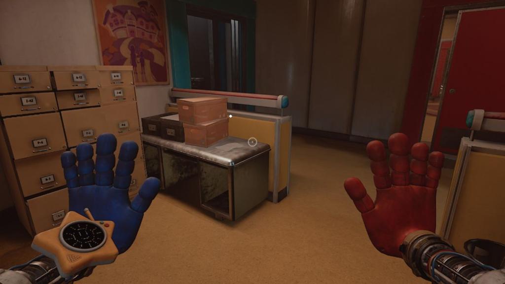 Note on table with picture of boy and girl holding hands, looking towards a pink house in background