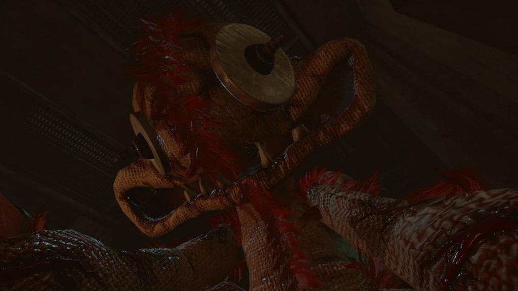 Close up of Outimal jumpscare in Poppy Playtime Chapter 5