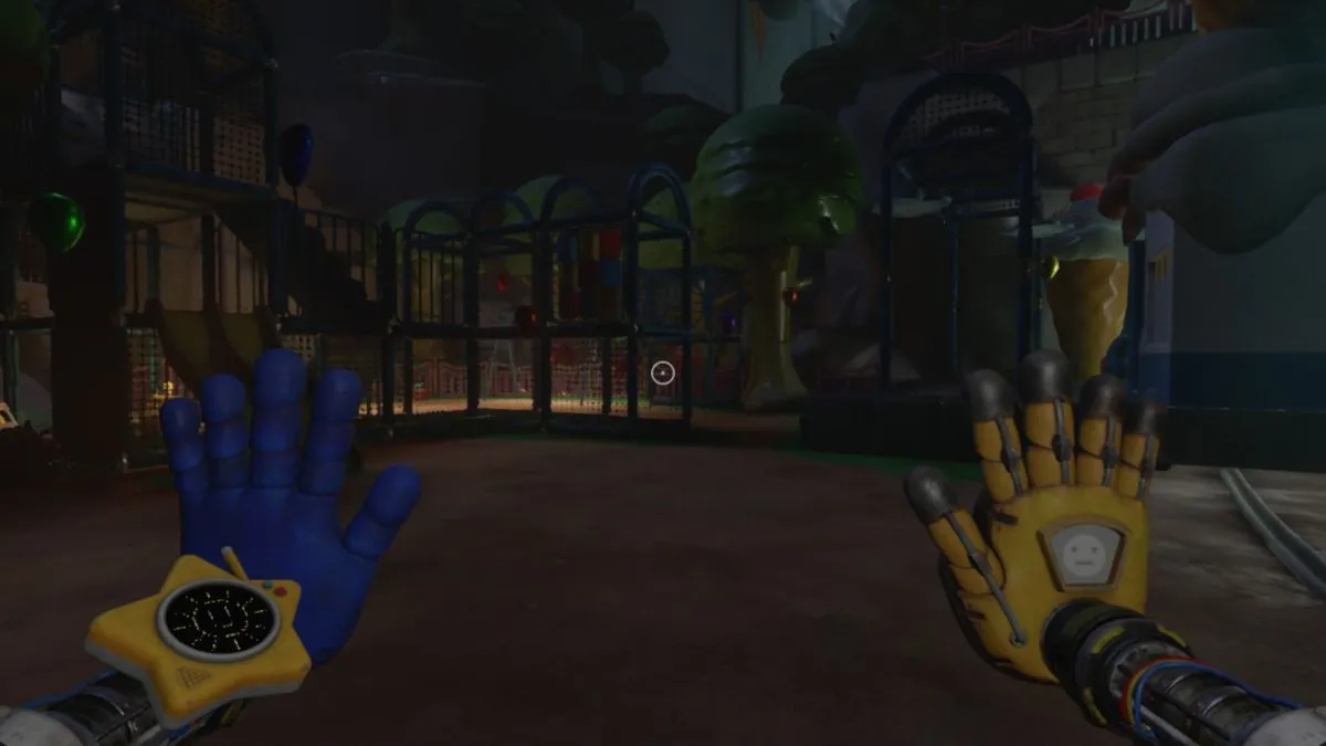 The climbing frame, first stop on ice cream ride, for yellow tape location