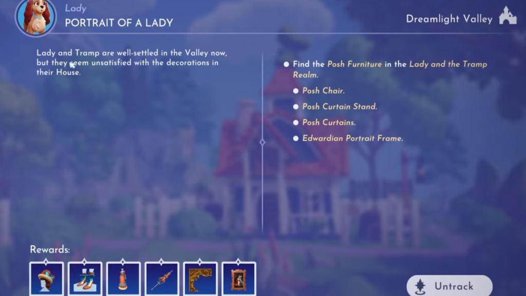 Portrait of a lady quest in disney dreamlight valley