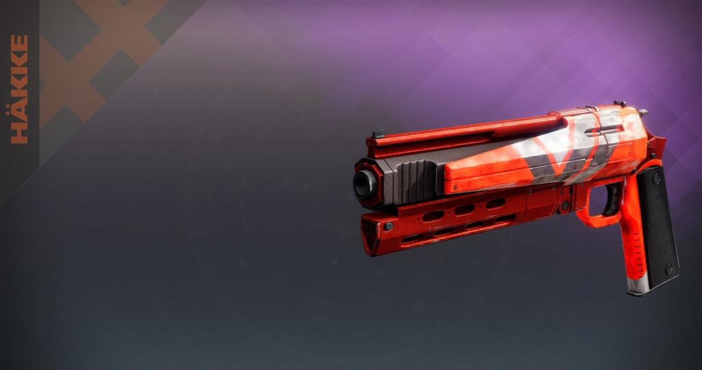 The Sarpedon-D spread shot hand cannon in Destiny 2, with the tier five ornament.