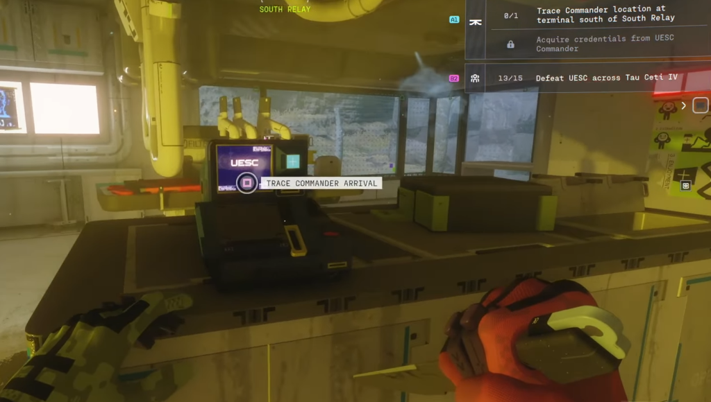 Terminal with the commander location