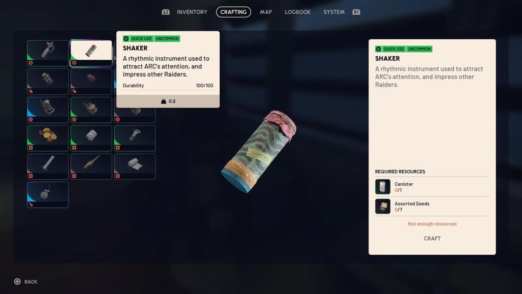 Crafting the Shaker in ARC Raiders