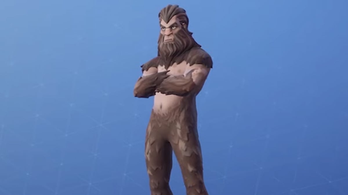 Bigfoot standing with arms crossed in fortnite