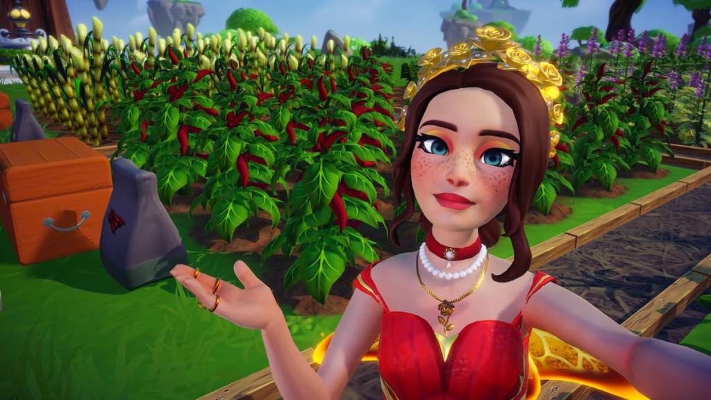 Field of chili peppers in disney dreamlight valley