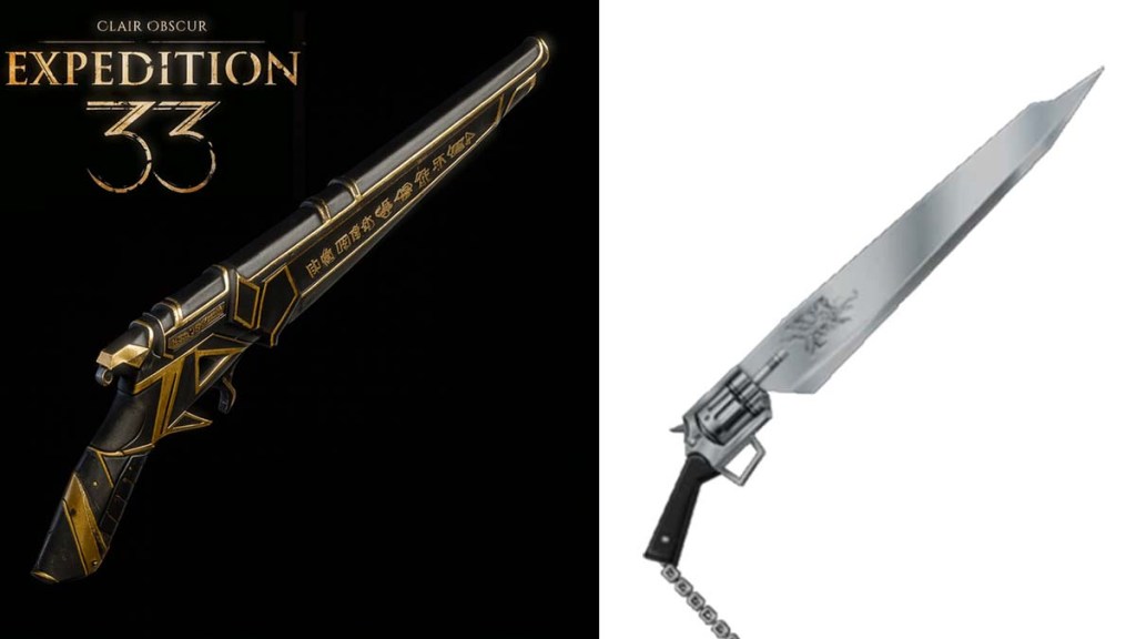 Gustave gun from Expedition 33 and Squall's Gunblade from Final Fantasy 8
