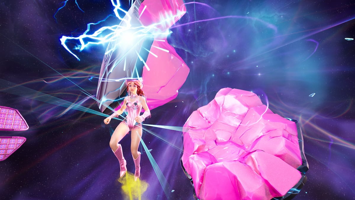 Flying into zero point shard in sky in fortnite