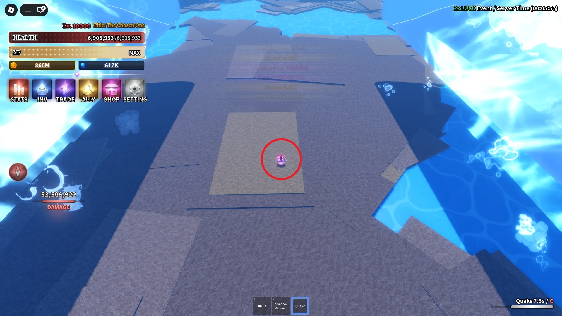 How to do the Boss Keys farming strategy on Shinjuku Island using the Quake Fruit in Sailor Piece Roblox experience.