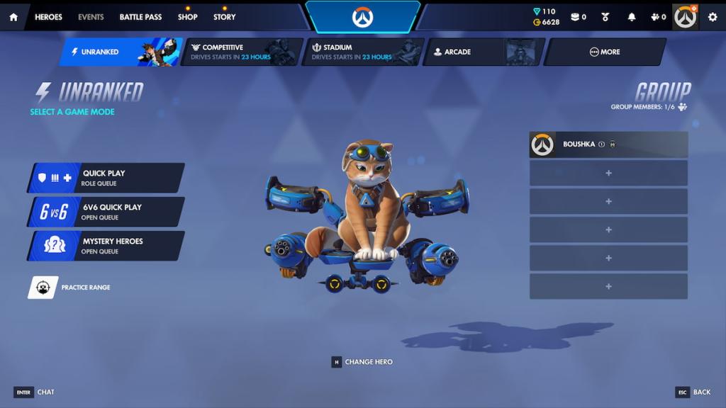 Overwatch new UI Jetpack Cat