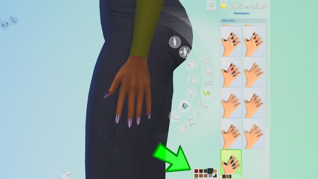 Purple nails the sims 4