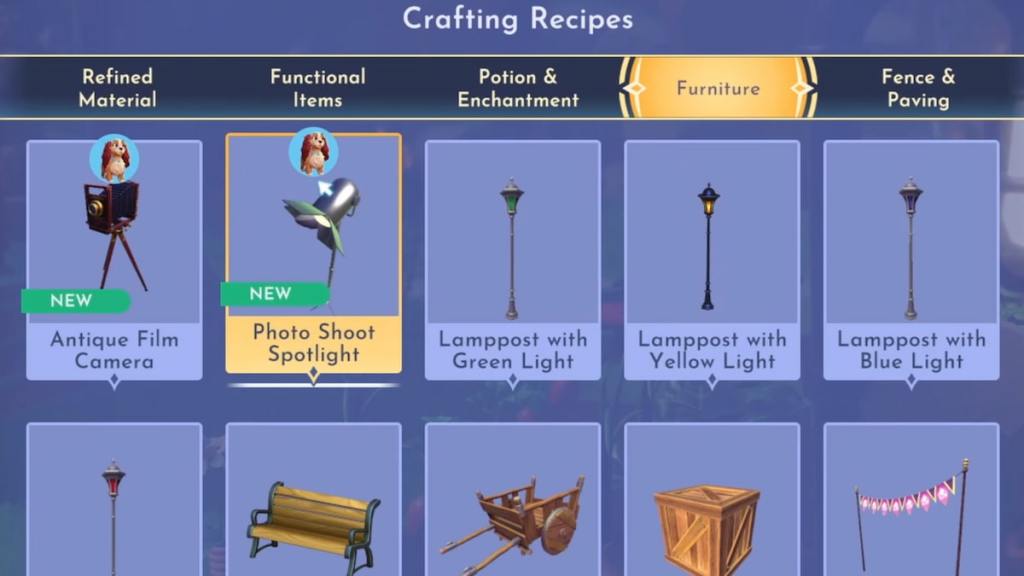 photography supplies crafting in disney dreamlight valley