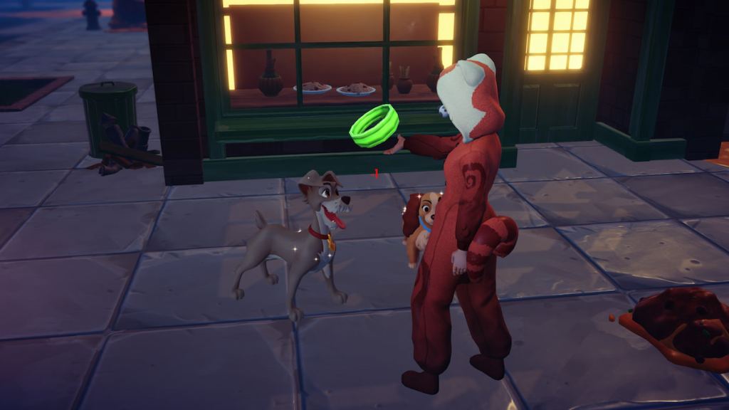 Giving tramp pluto's collar in disney dreamlight valley