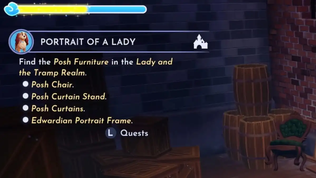 Posh chair in disney dreamlight valley