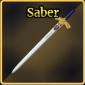 Saber sword from Sailor Piece Roblox experience.
