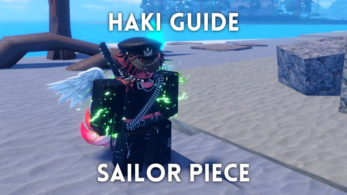 A player posing with Armament Haki, Observation Haki, and Conqueror Haki activated at the same time in Sailor Piece Roblox experience.