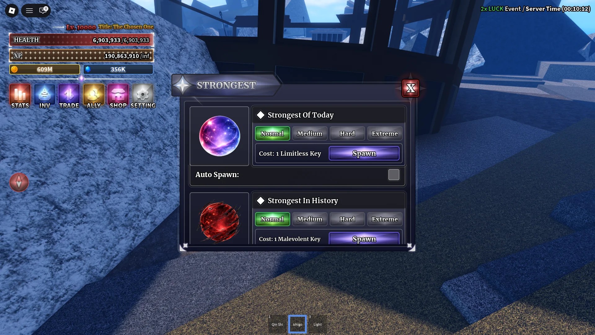 How to summon Strongest of Today and Strongest in History bosses on Shinjuku Island in Sailor Piece Roblox experience.