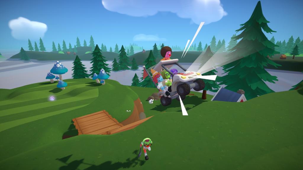 Riding the golf cart in Super Battle Golf