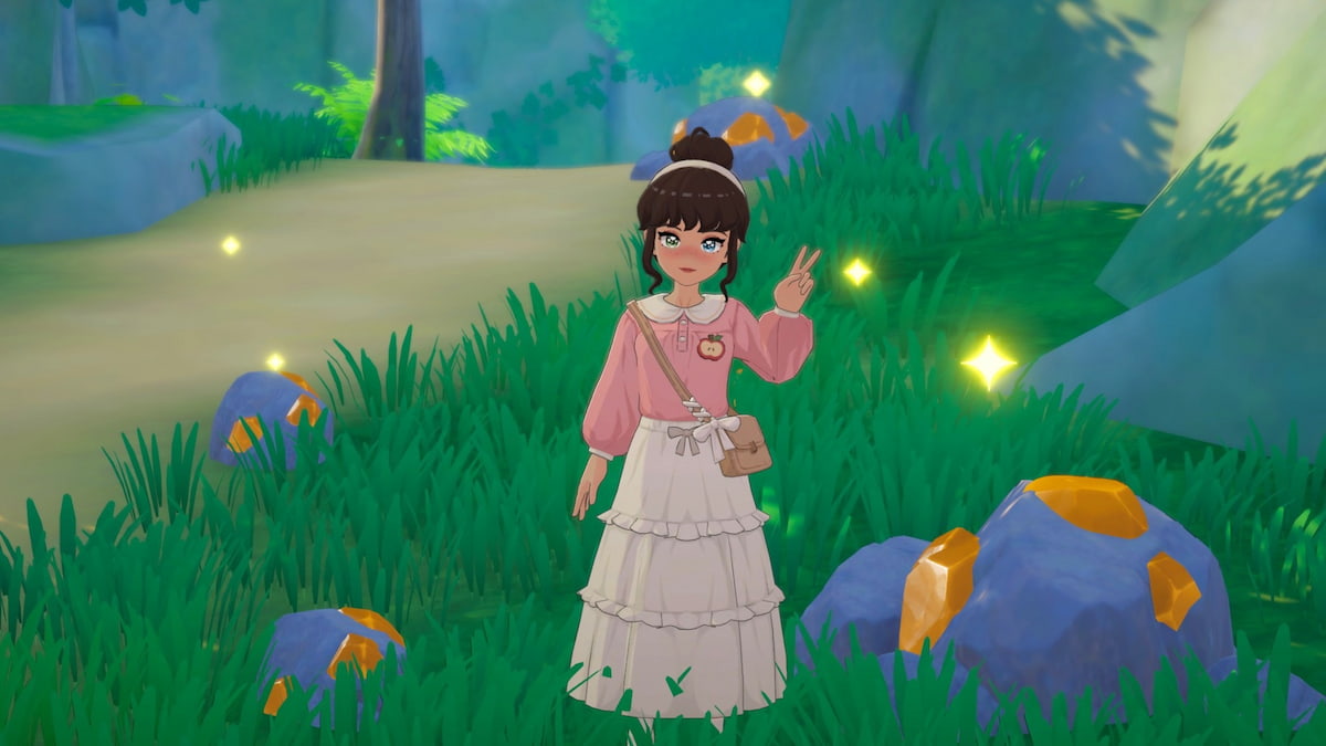 Standing next to copper ore rocks in starsand island