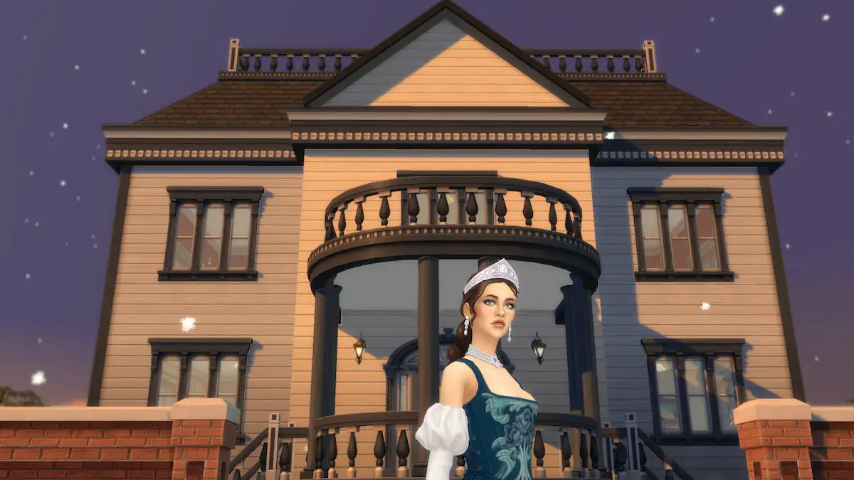 Standing in front of Municipal Muses Museum in the sims 4