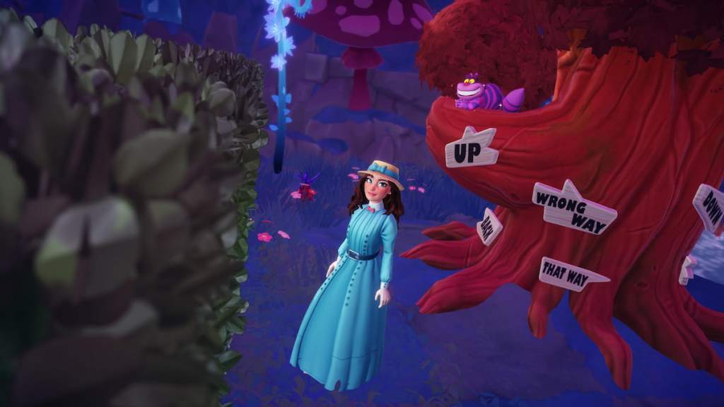 Standing by purple fruit at mad tree in disney dreamlight valley