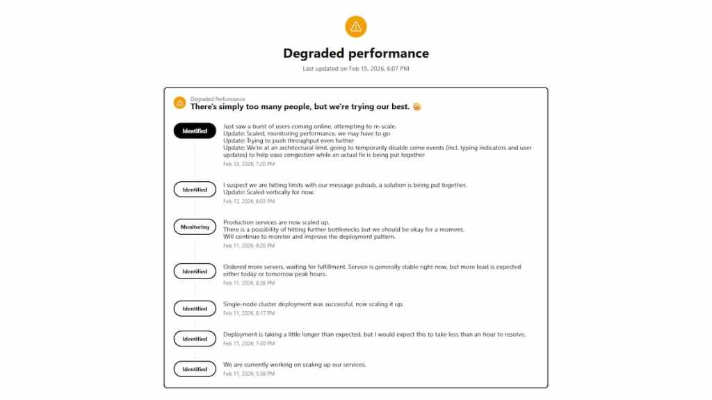 Stoat's server status website.