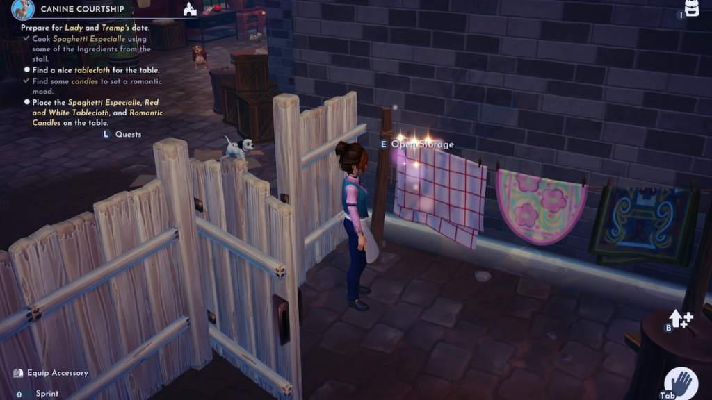 Tablecloth on clothing line in DDV