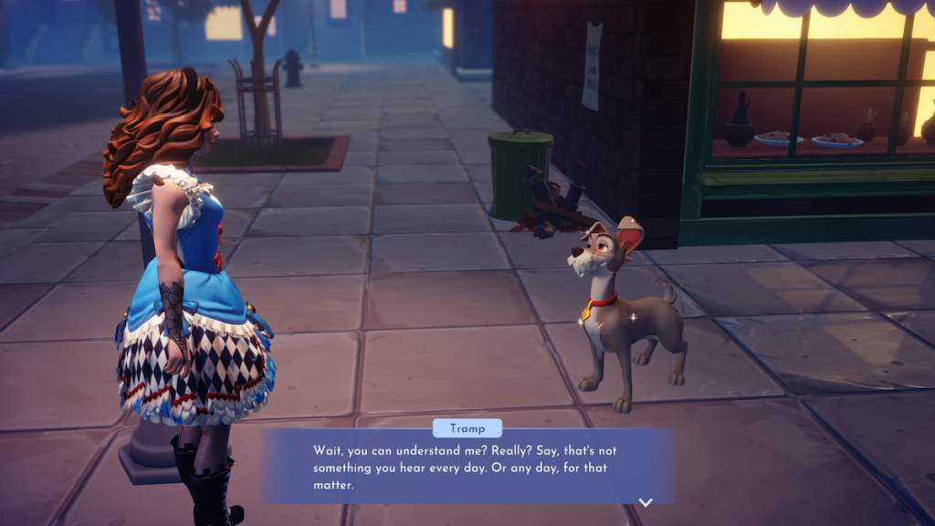 Talking to tramp in disney dreamlight valley