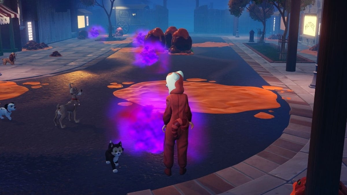 Following purple cloud scent trail to storm in disney dreamlight valley