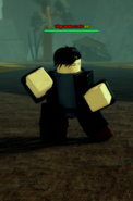 Village Invaders Leader boss from the Sorcerer Ascent Roblox experience.