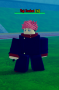 Yuji Itadori boss from the Sorcerer Ascent Roblox experience.