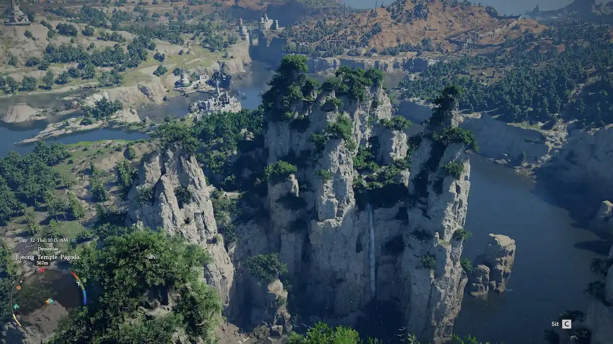 Rock formations in Crimson Desert.