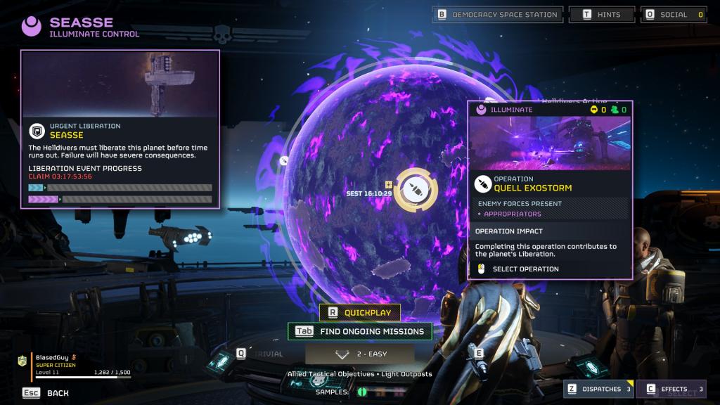 Destroy Exospire quest in Helldivers 2