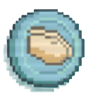 A blue coin with a peanut-looking shape in the middle