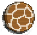 A coin with the brown and beige pattern of a giraffe