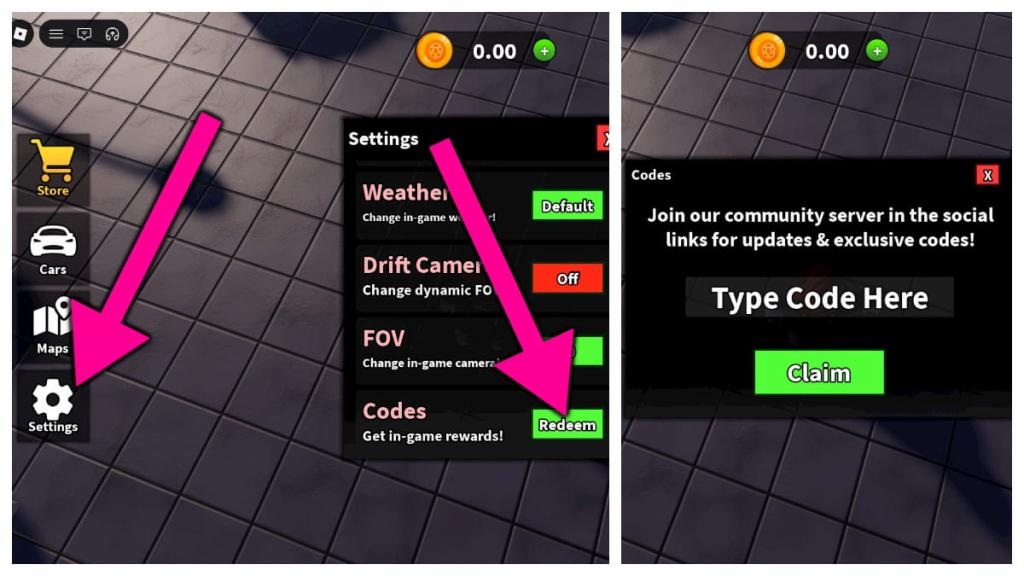 How to redeem Drift It codes.