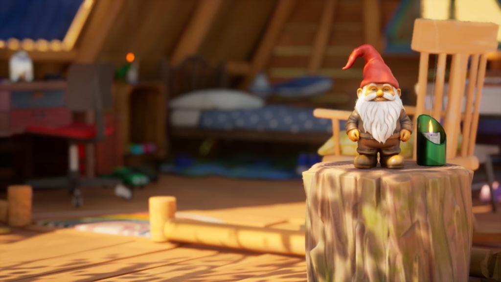 The gnome on tree house level in hozy