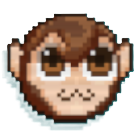 A coin in the shape of a brown monkey head