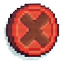 A red coin with a giant X on it, the Multicoin in RACCOIN
