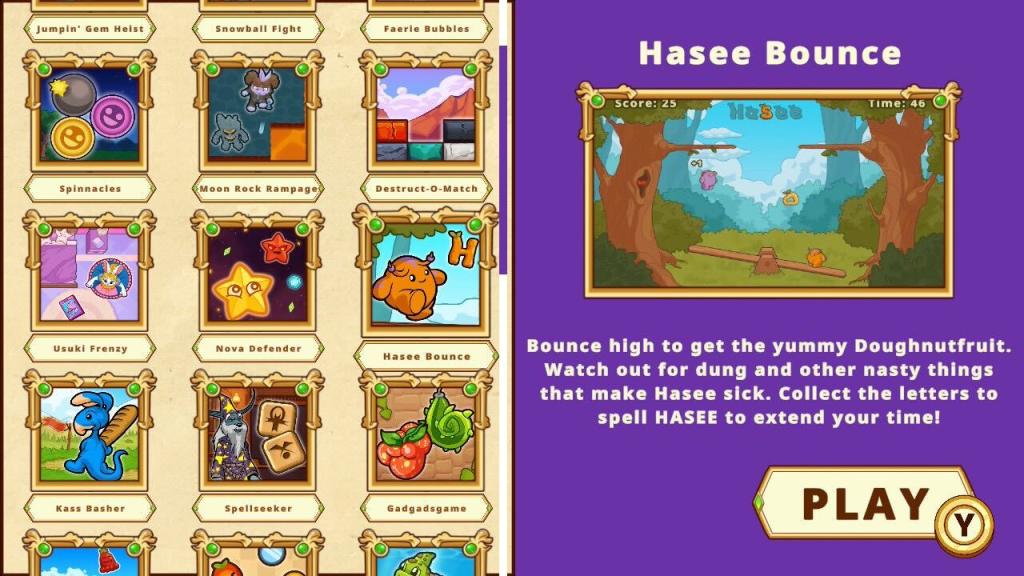 A number of games from Neopets Mega Mini Games Collection Arcade screen