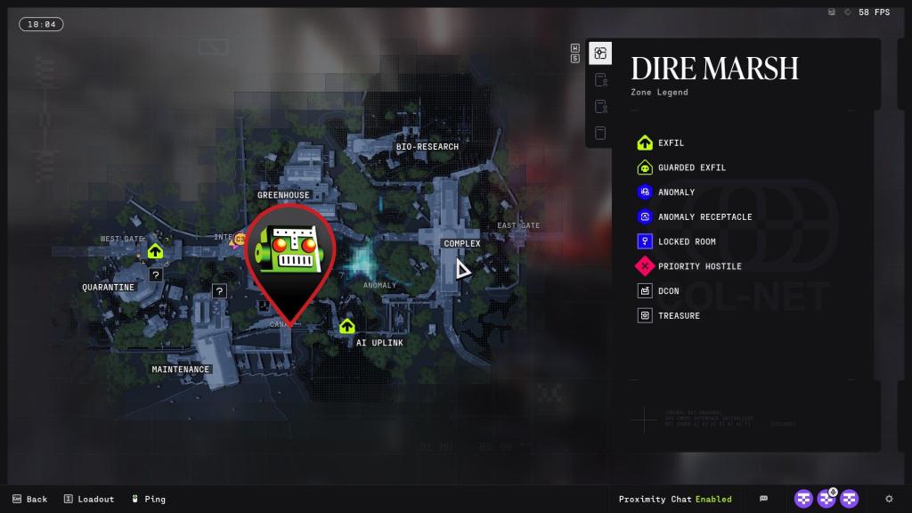 Location of the rigged supplies