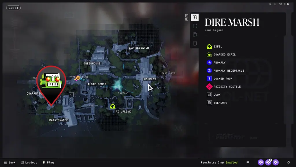 Terminal location in Quarantine