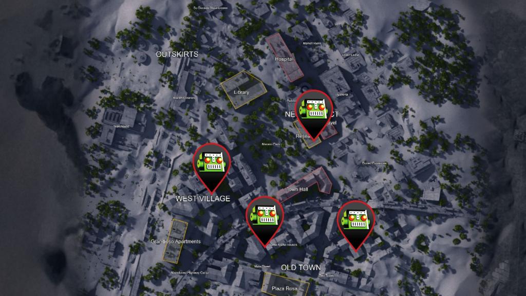 Bird's nest locations in Buried City
