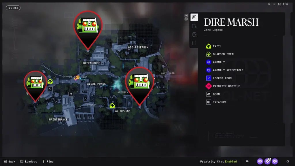 DCON locations in Dire Marsh