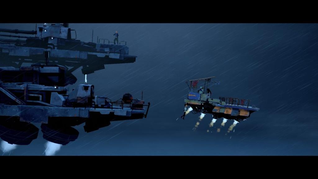 Rakuen's aircraft fleeing from the enemies'