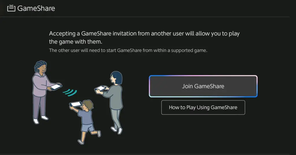 GameShare on the Switch 2 console