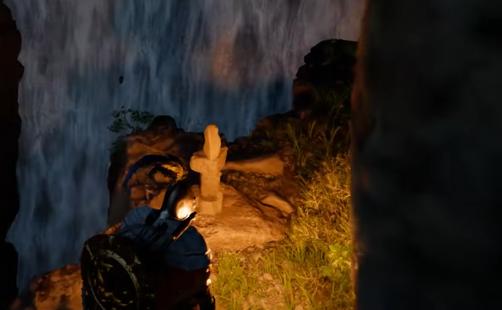 Waterfall cave in Crimson Desert