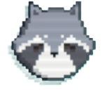 A coin shaped like a Raccoon head