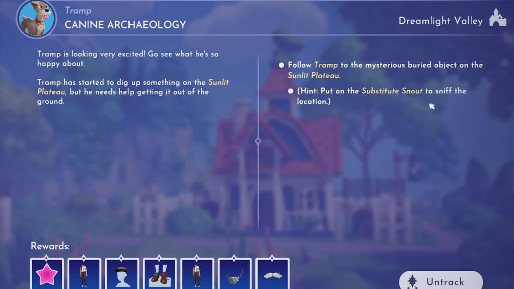 Canine Archaeology quest in Disney Dreamlight Valley